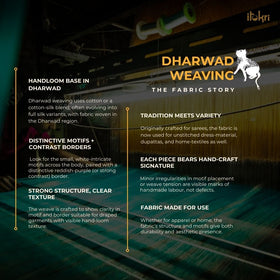 Dharwad cotton fabric with border 13 - handcrafted