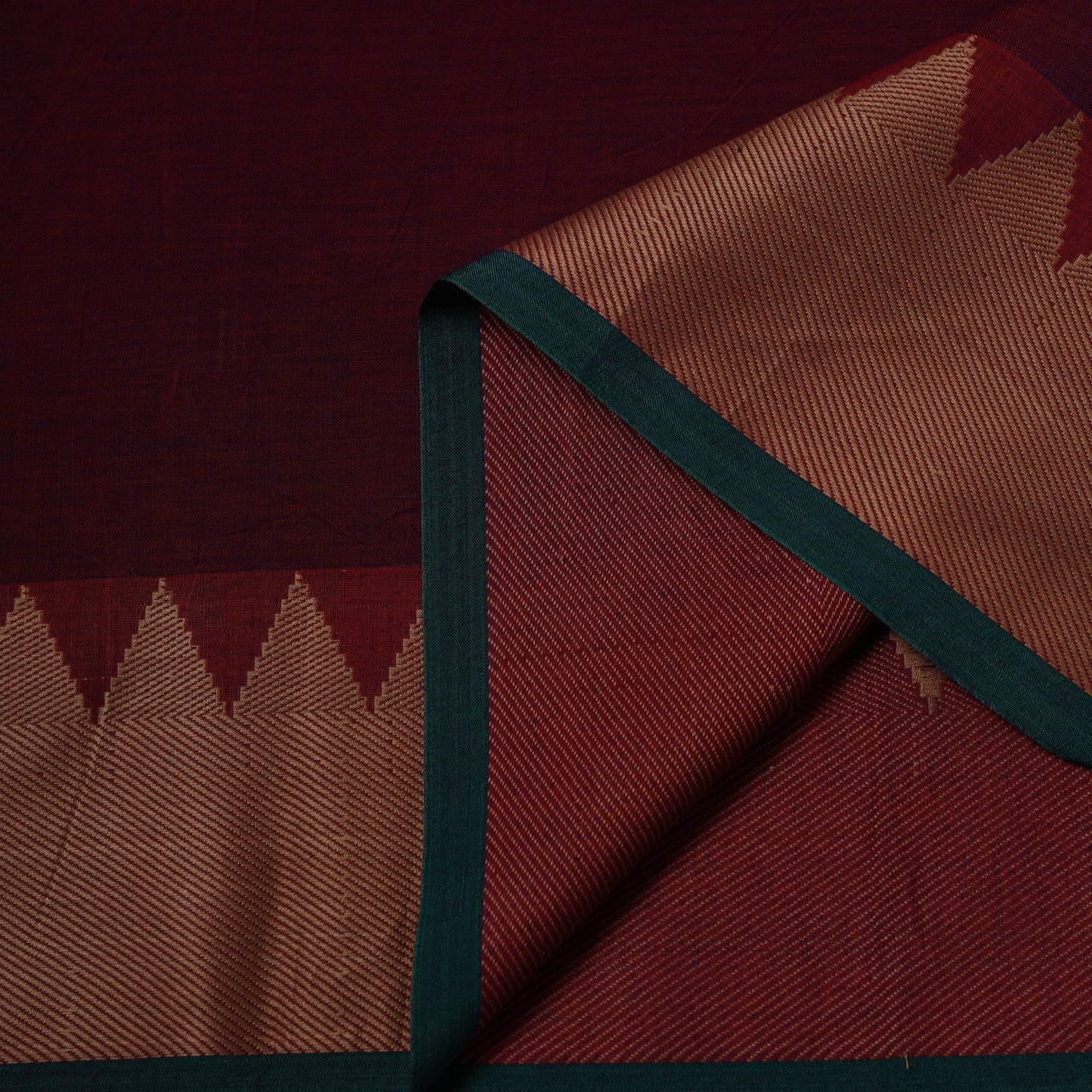 Dharwad cotton fabric with border 30 - handcrafted