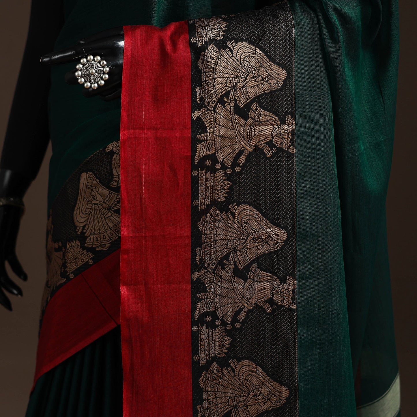 Dharwad cotton saree with border 04 - handcrafted