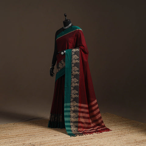 Dharwad cotton saree with border 05 - handcrafted