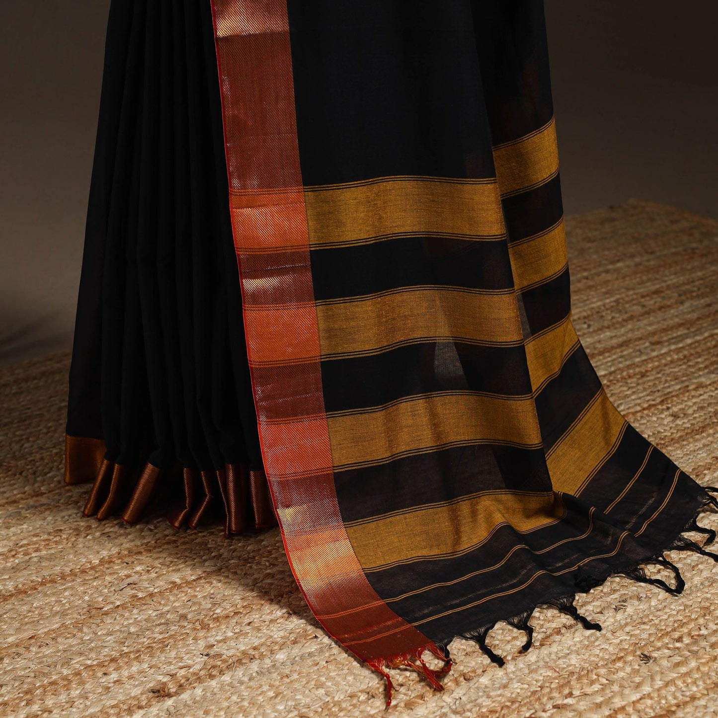 Dharwad cotton saree with border 11 - handcrafted