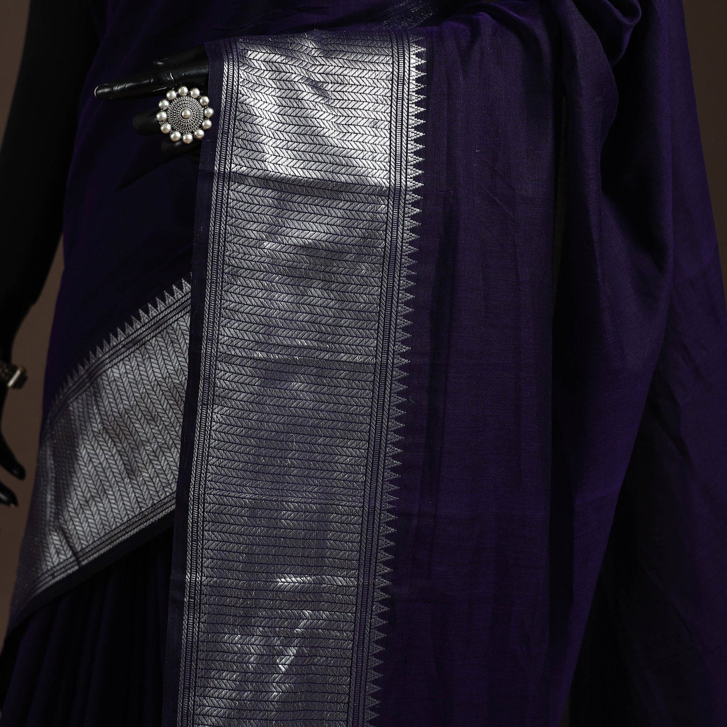 Dharwad cotton saree with border 12 - handcrafted