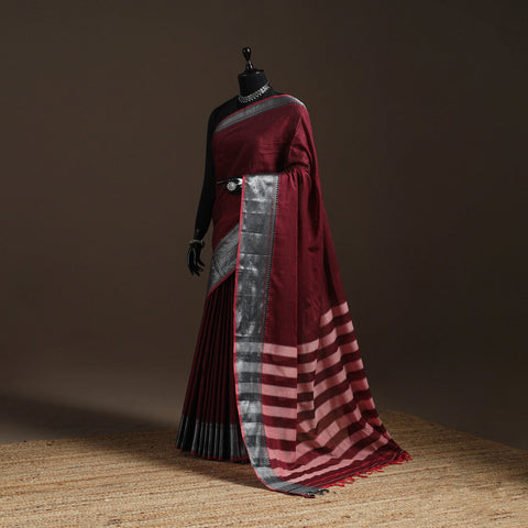 Dharwad cotton saree with border 15 - handcrafted