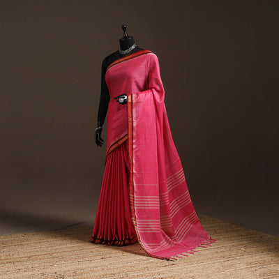 Dharwad cotton saree with border 15 - handcrafted