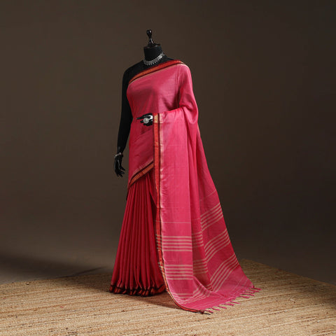 Dharwad cotton saree with border 15 - handcrafted