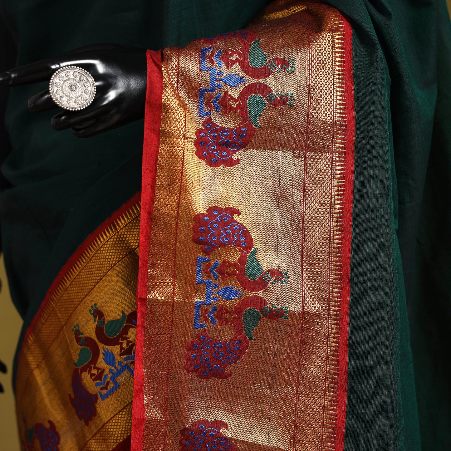 Dharwad cotton saree with border 16 - handcrafted