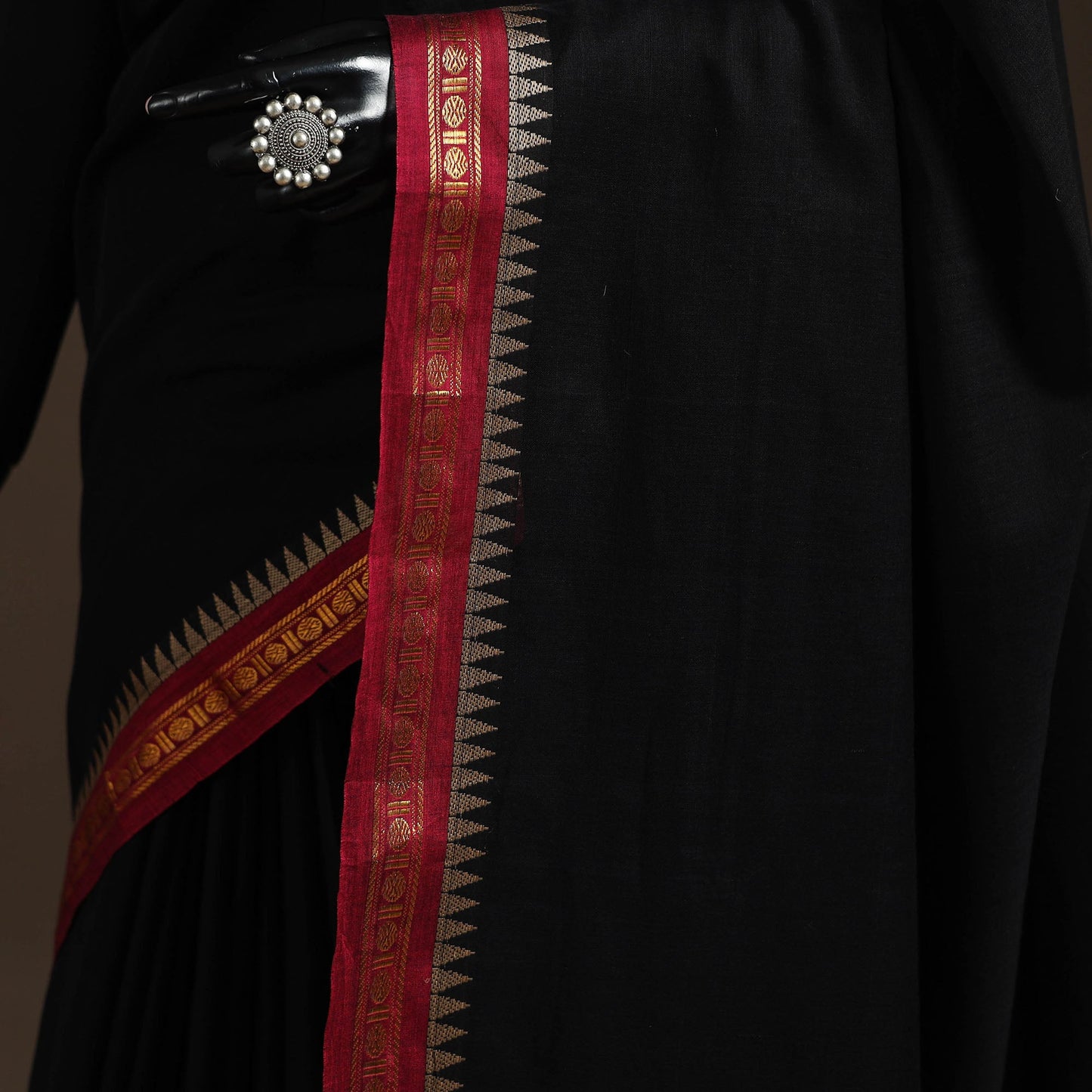Dharwad cotton saree with border 16 - handcrafted