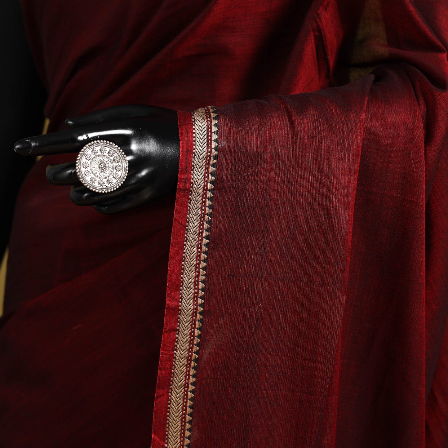 Dharwad cotton saree with border 19 - handcrafted