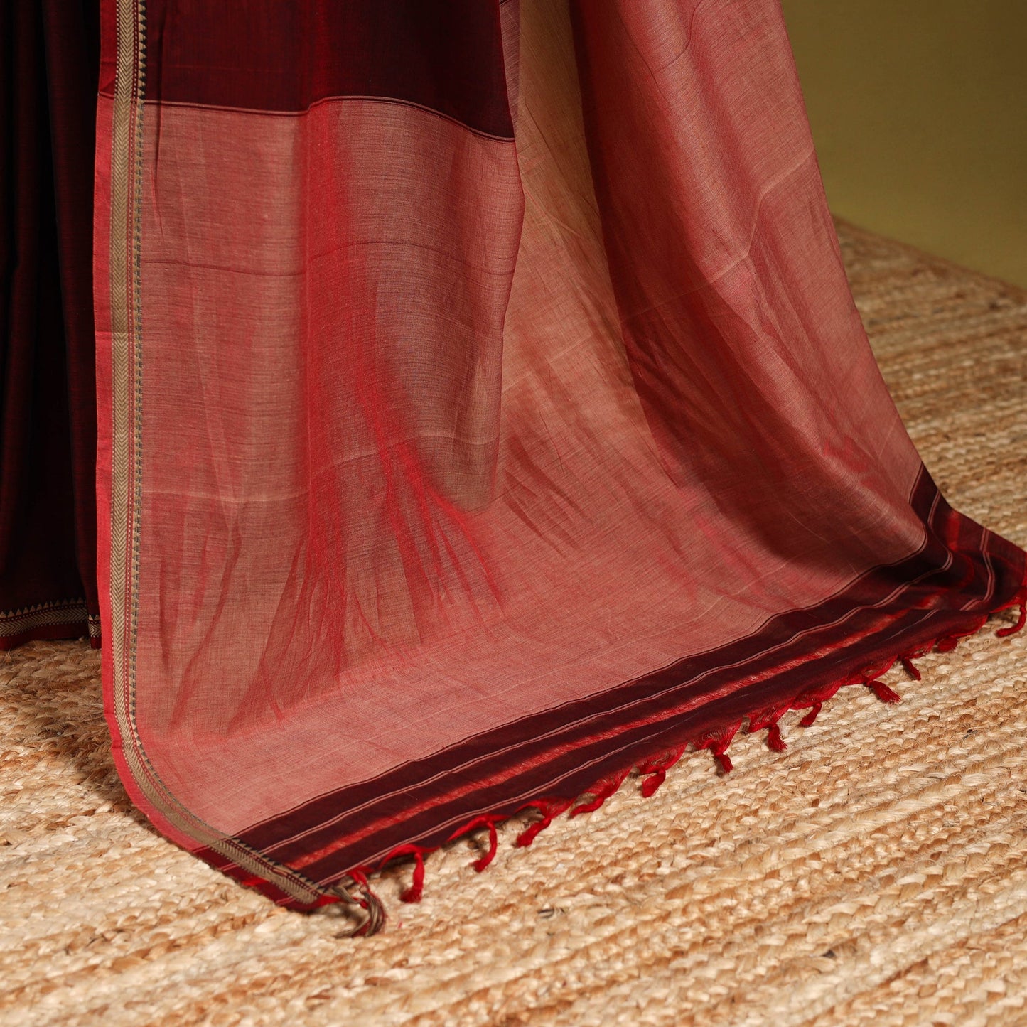 Dharwad cotton saree with border 19 - handcrafted