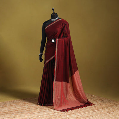 Dharwad cotton saree with border 19 - handcrafted