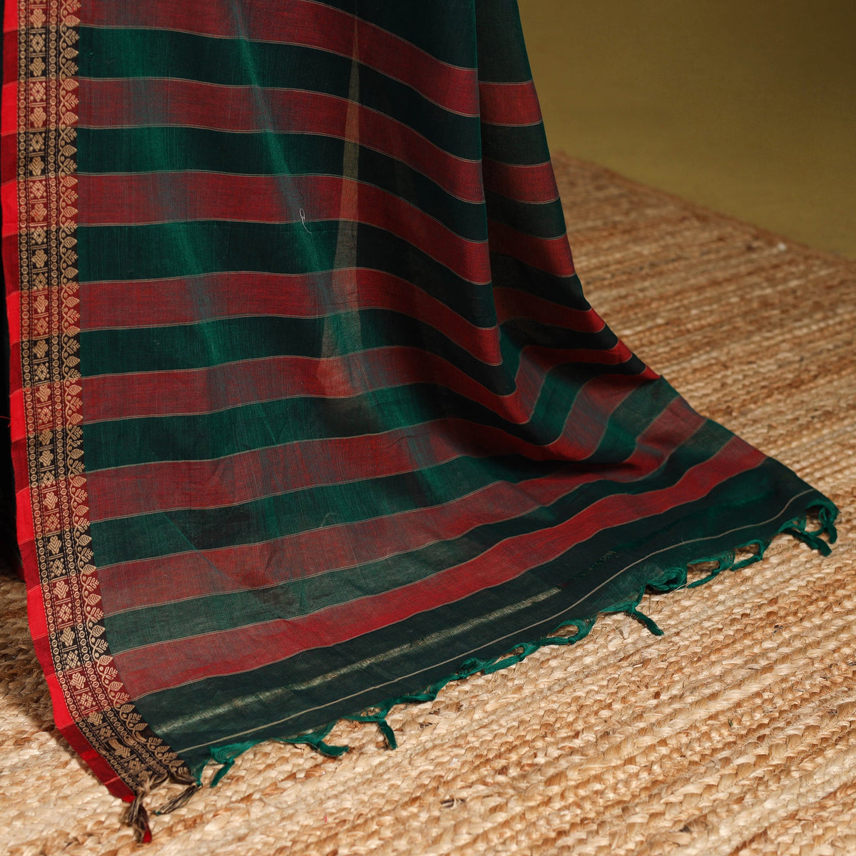 Dharwad cotton saree with border 21 - handcrafted