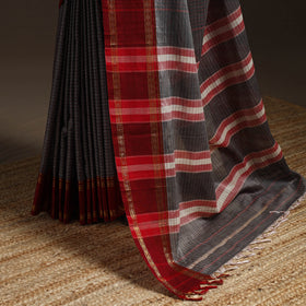 Dharwad cotton saree with border 21 - handcrafted