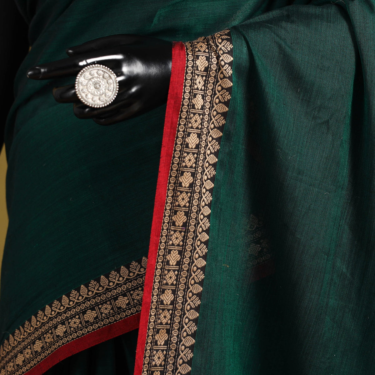 Dharwad cotton saree with border 21 - handcrafted