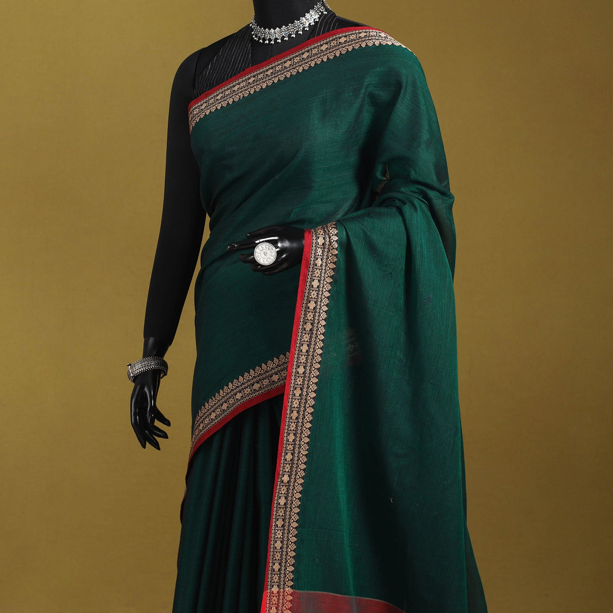 Dharwad cotton saree with border 21 - handcrafted