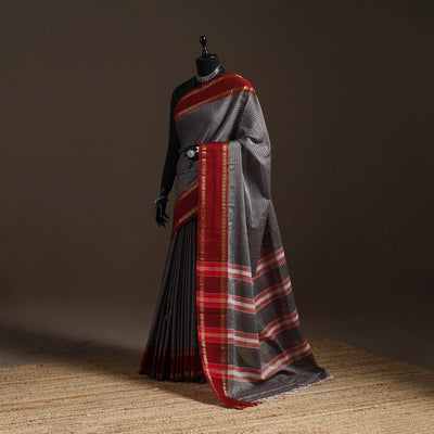 Dharwad cotton saree with border 21 - handcrafted