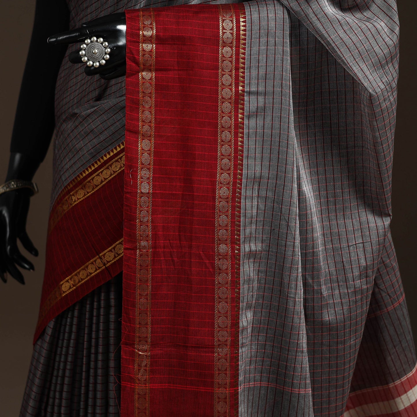 Dharwad cotton saree with border 21 - handcrafted