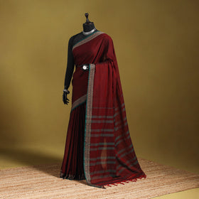 Dharwad cotton saree with border 22 - handcrafted