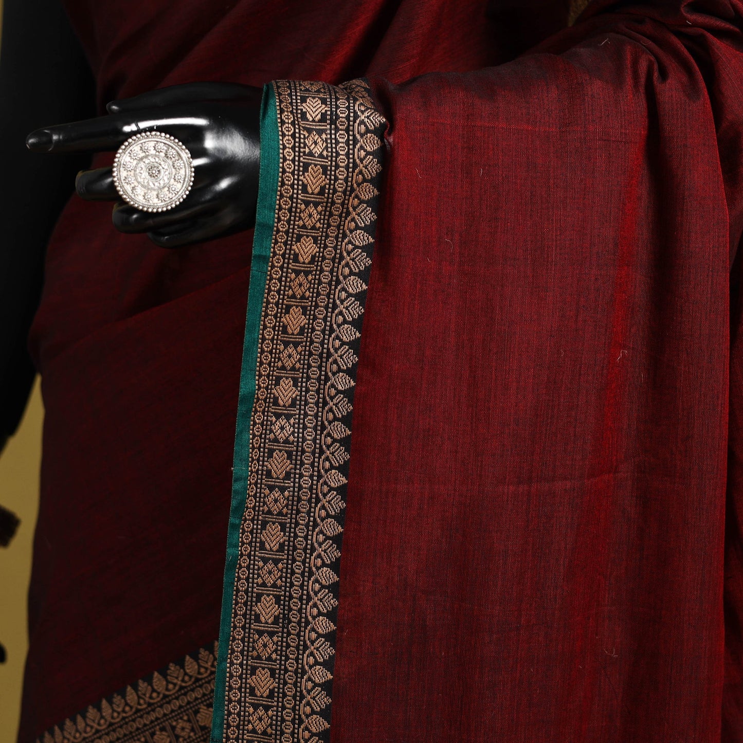 Dharwad cotton saree with border 22 - handcrafted