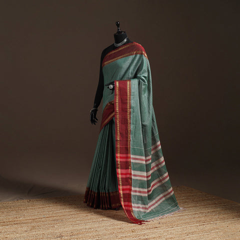 Dharwad cotton saree with border 22 - handcrafted