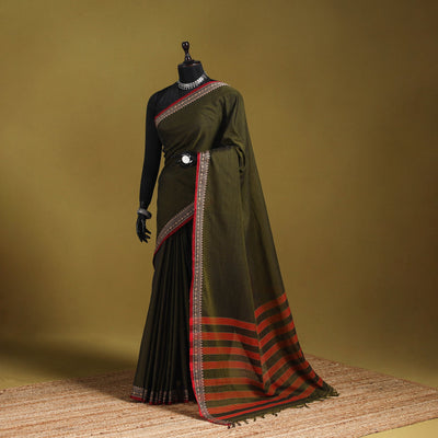 Dharwad cotton saree with border 24 - handcrafted