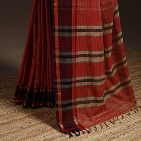 Dharwad cotton saree with border 24 - handcrafted