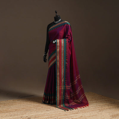 Dharwad cotton saree with border 25 - handcrafted