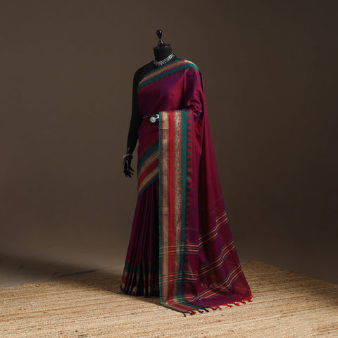 Dharwad cotton saree with border 25 - handcrafted