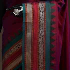 Dharwad cotton saree with border 25 - handcrafted