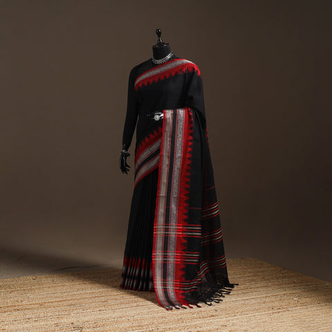 Dharwad cotton saree with border 26 - handcrafted