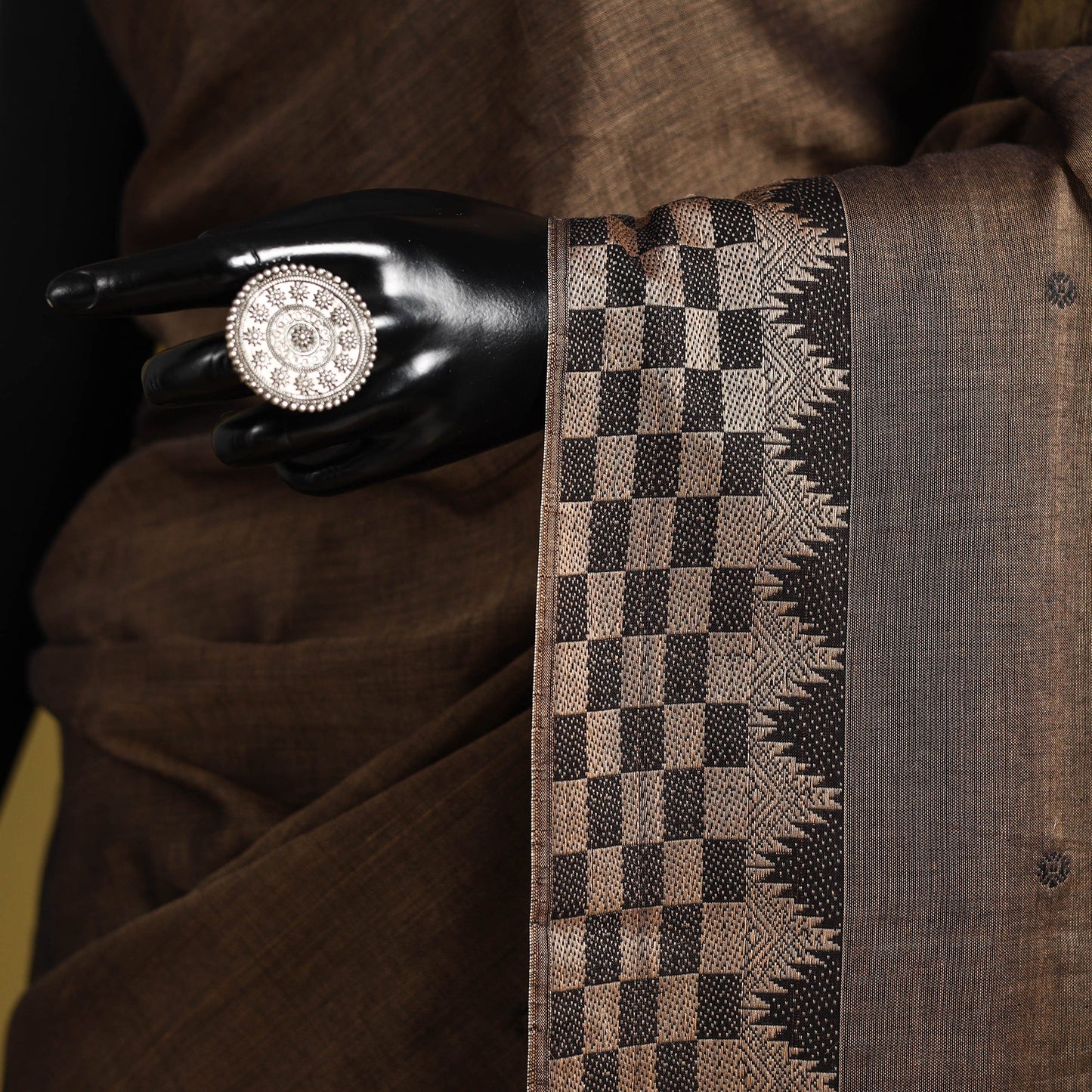 Dharwad cotton saree with border 27 - handcrafted