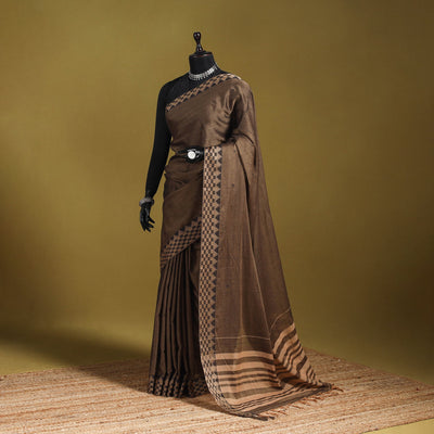 Dharwad cotton saree with border 27 - handcrafted