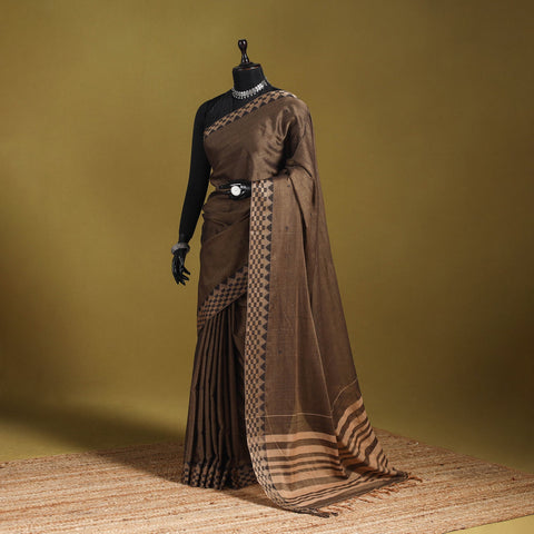 Dharwad cotton saree with border 27 - handcrafted