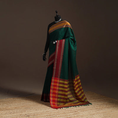 Dharwad cotton saree with border 28 - handcrafted