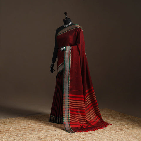 Dharwad cotton saree with border 29 - handcrafted