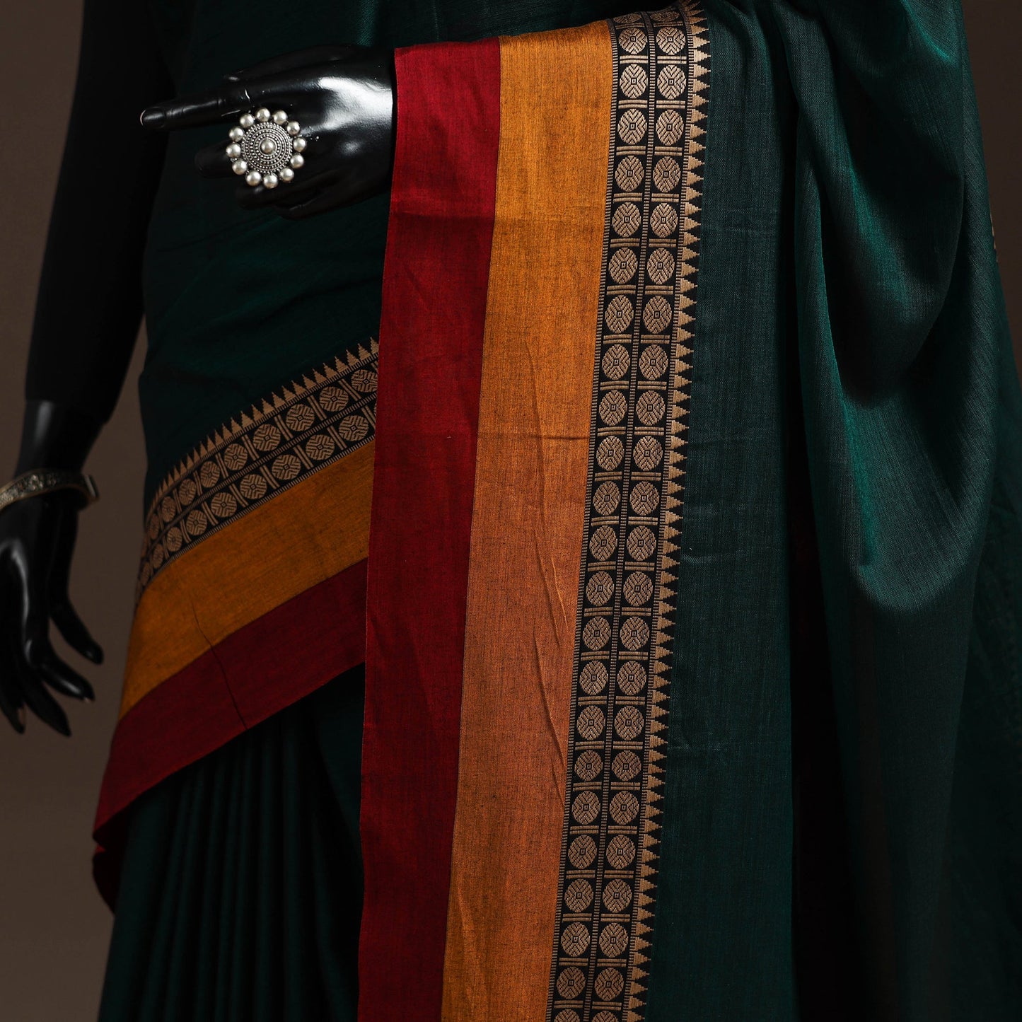 Dharwad cotton saree with border 29 - handcrafted