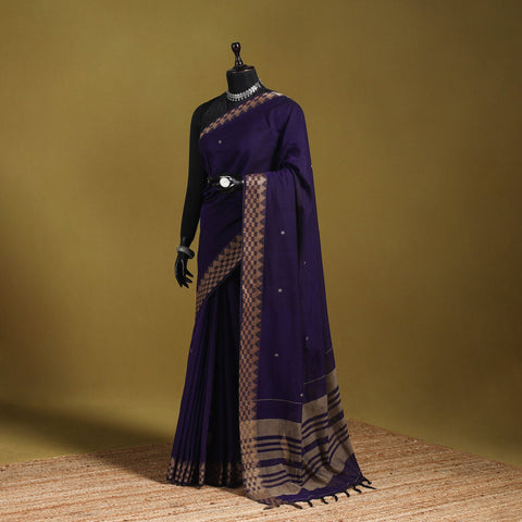 Dharwad cotton saree with border 29 - handcrafted