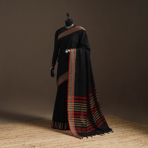 Dharwad cotton saree with border 30 - handcrafted