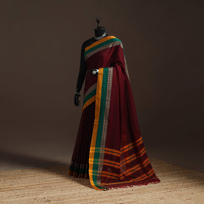 Dharwad cotton saree with border 30 - handcrafted