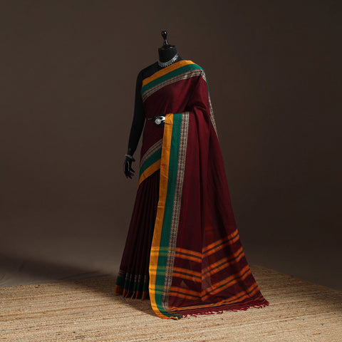 Dharwad cotton saree with border 30 - handcrafted