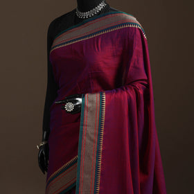 Dharwad cotton saree with border 31 - handcrafted