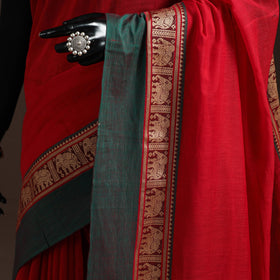 Dharwad cotton saree with border 31 - handcrafted