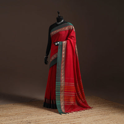 Dharwad cotton saree with border 31 - handcrafted