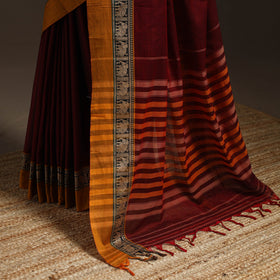 Dharwad cotton saree with border 33 - handcrafted