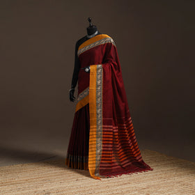 Dharwad cotton saree with border 33 - handcrafted