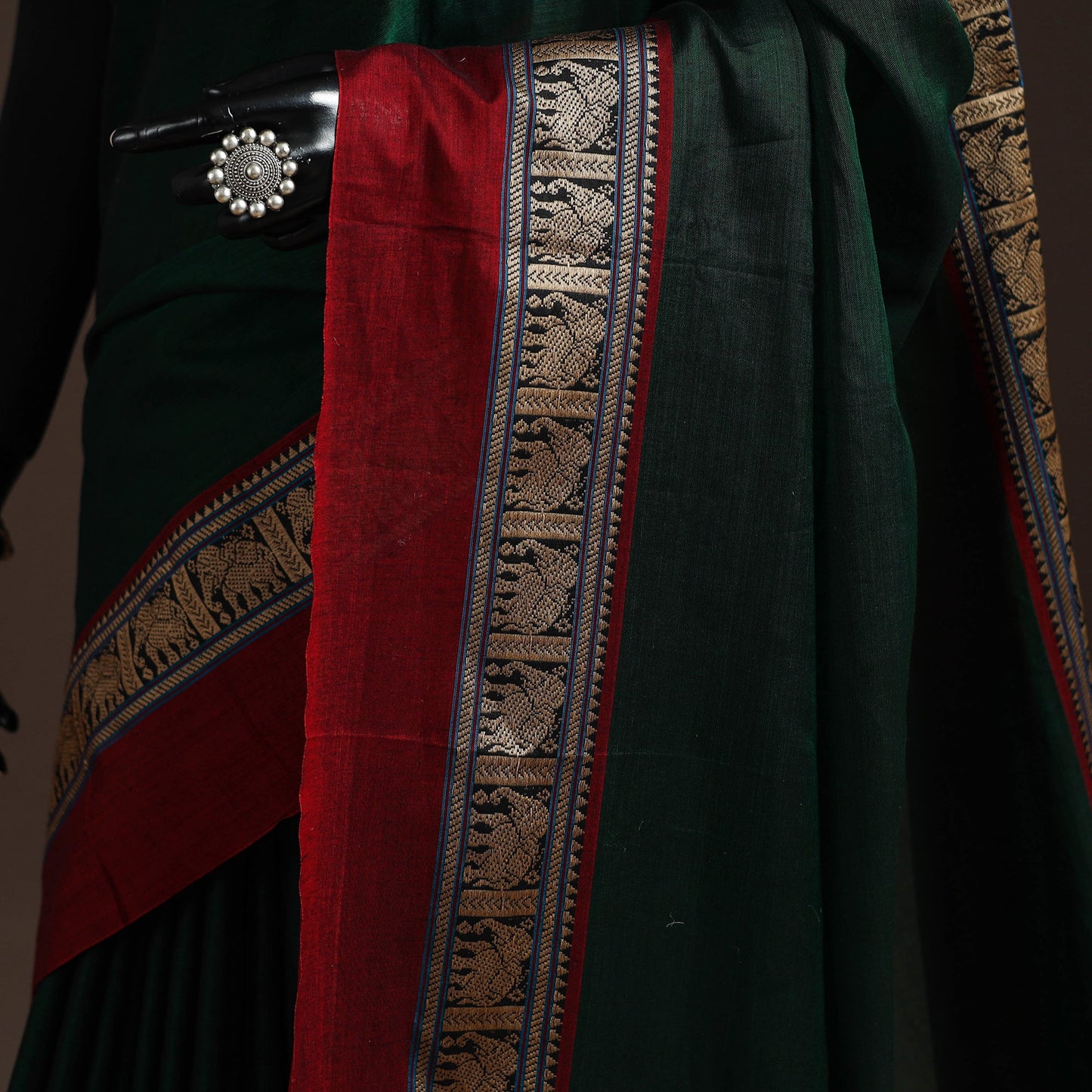 Dharwad cotton saree with border 34 - handcrafted