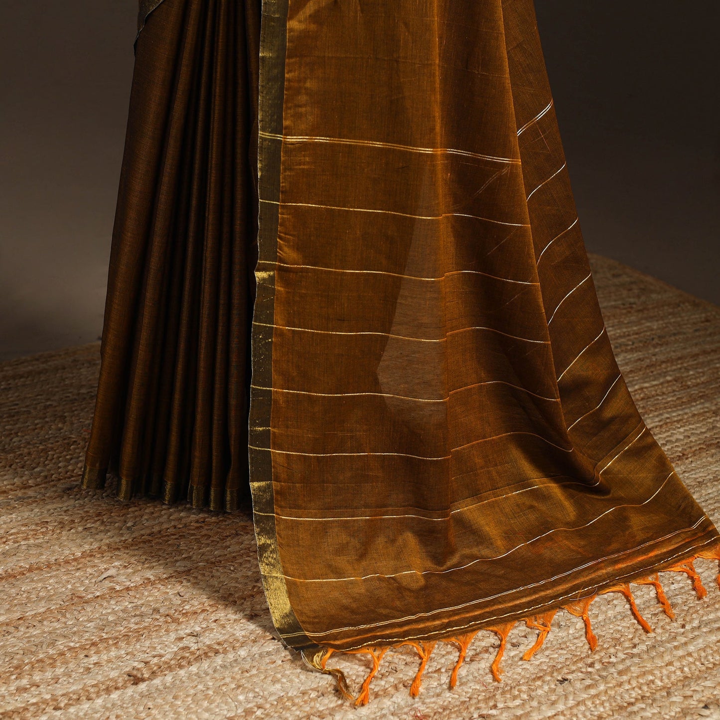 Dharwad cotton saree with border 34 - handcrafted