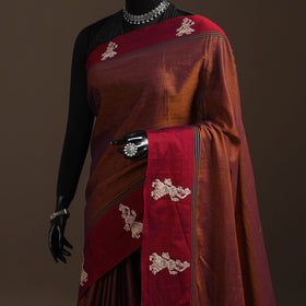 Dharwad cotton saree with border 35 - handcrafted