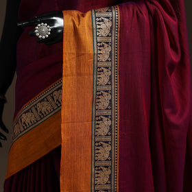 Dharwad cotton saree with border 35 - handcrafted