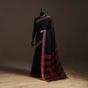 Dharwad cotton saree with border 36 - handcrafted