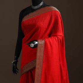 Dharwad cotton saree with border 38 - handcrafted